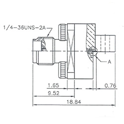 HS-SMAF For 2.79 PCB End Launch Connector (26.5G)_L18.84